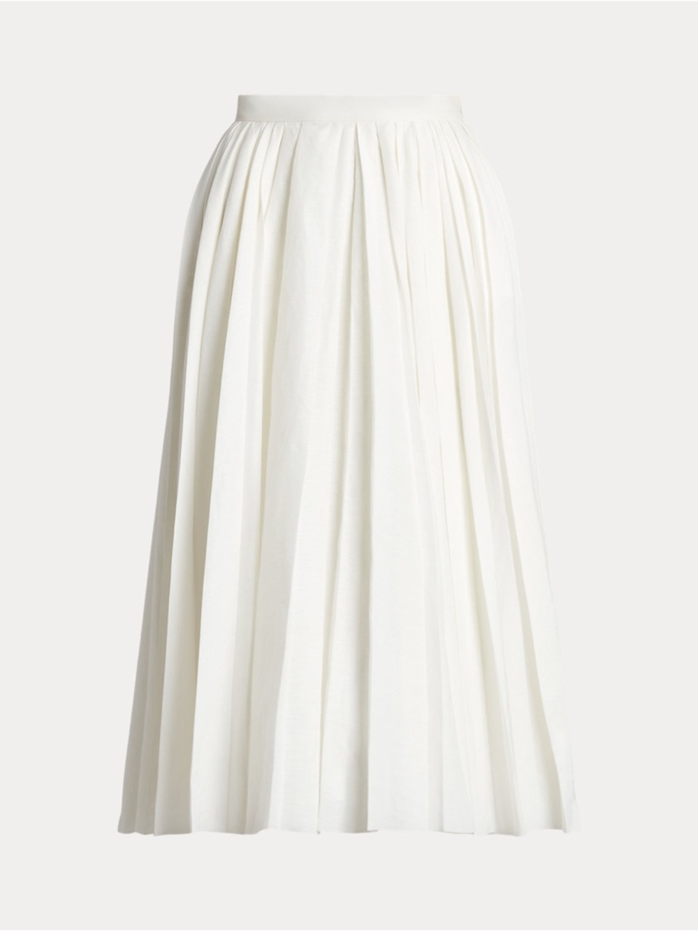 Ralph Lauren Collection White Pleated Maxi Skirt